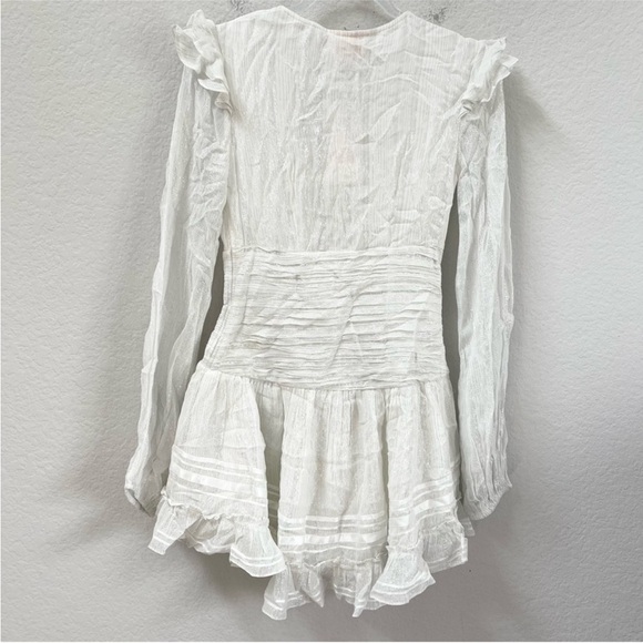 Rococo Sand White Mini Dress With Silver Metallic Thread Size Small NWT - Picture 4 of 8